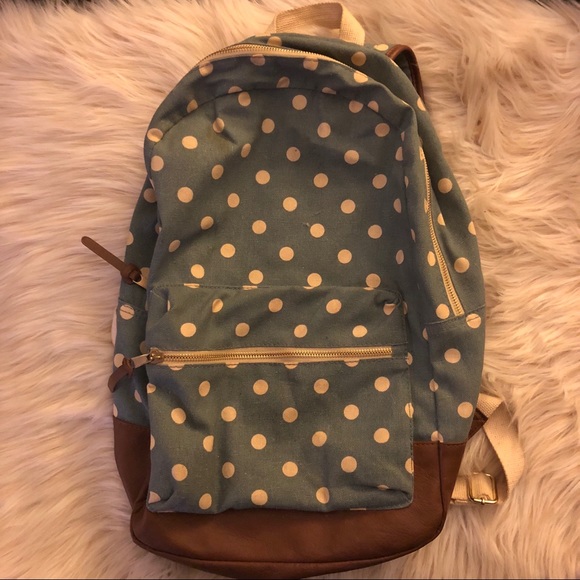 Vintage style Candies Polka Dot Canvas Backpack - Cute and Stylish Everyday Bag - Picture 2 of 6